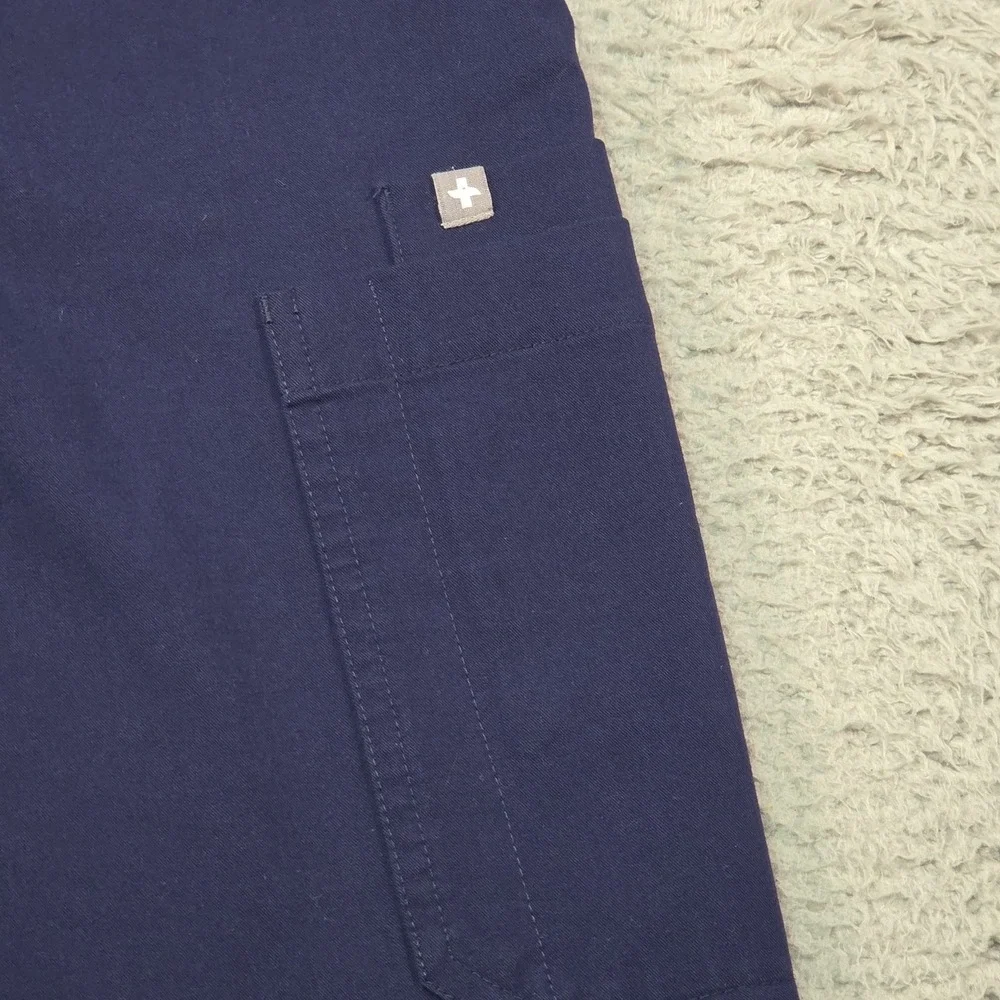 FIGS Technical Scrub Set Womens S Navy Blue Catarina Top Yola Pants READ